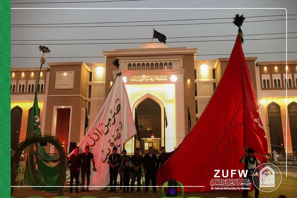 إستمرار تقديم الخدمة الحسينية ضمن الموكب الخدمي الخاص بجامعة الزهراء ع للبنات.