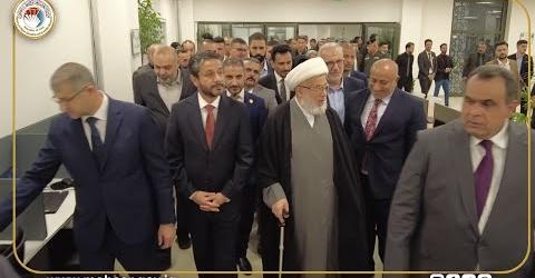 وزير التعليم العالي والبحث العلمي الدكتور نعيم العبودي يفتتح المكتبة الرقمية