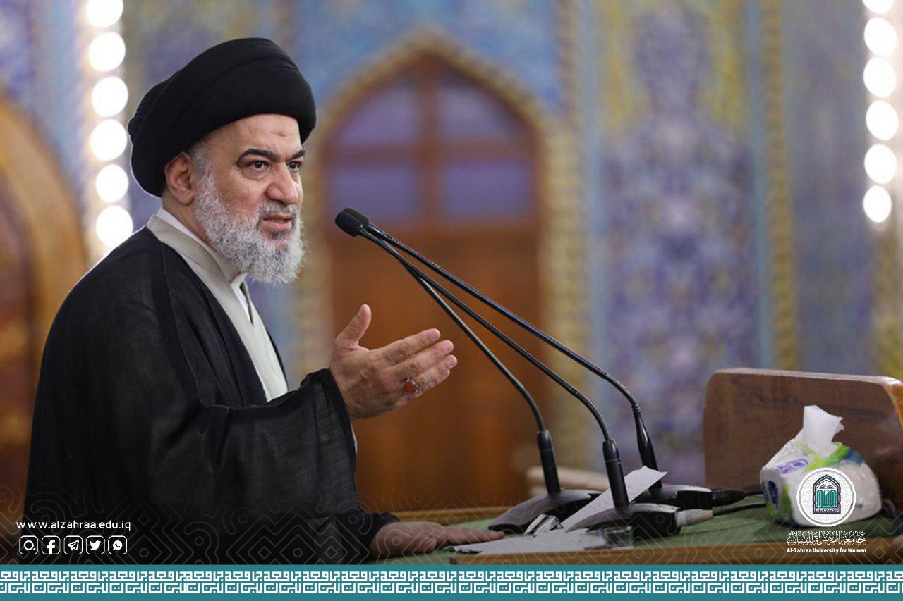 في محاضرة ألقاها على مجموعة من النساء الرائدات في العتبتين المقدّستين الحسينية والعباسية بمشاركة رئيسة جامعة الزهراء (عليها السلام) للبنات أ.د.زينب الملا السلطاني.