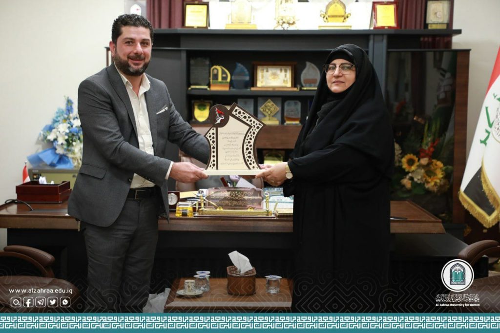 Karbala Satellite Channels Group honors the President of Al-Zahra University for Women