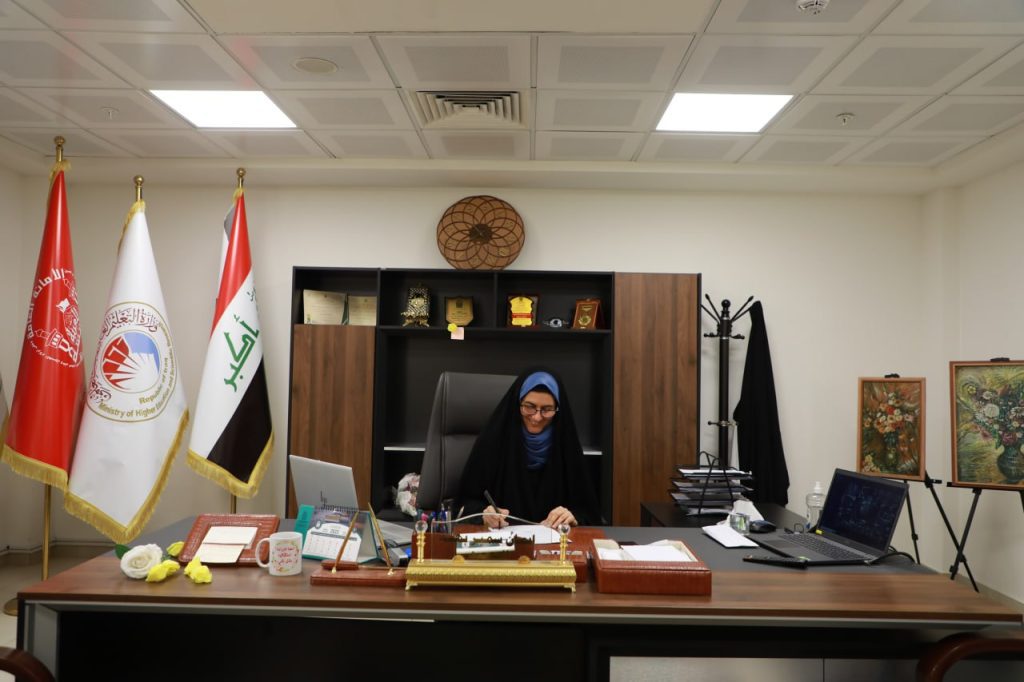 The Dean of the College of Education at Al-Zahraa University for Women, Prof. Dr. Iman Samir Bahia, seeks to develop the college to the (smart college), where procedures and transactions within the college are performed electronically.