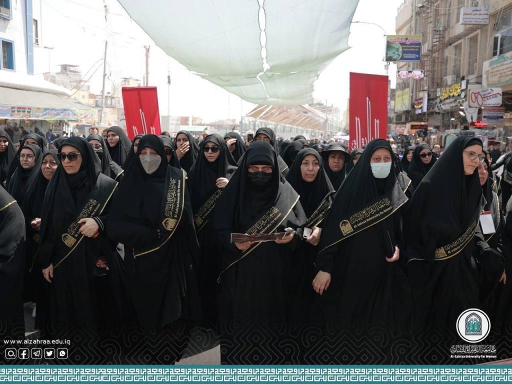 جامعة الزهراء (عليها السلام) للبنات تنظم مسيرة نسوية ضمن فعاليات ملتقى الأربعين الثاني
