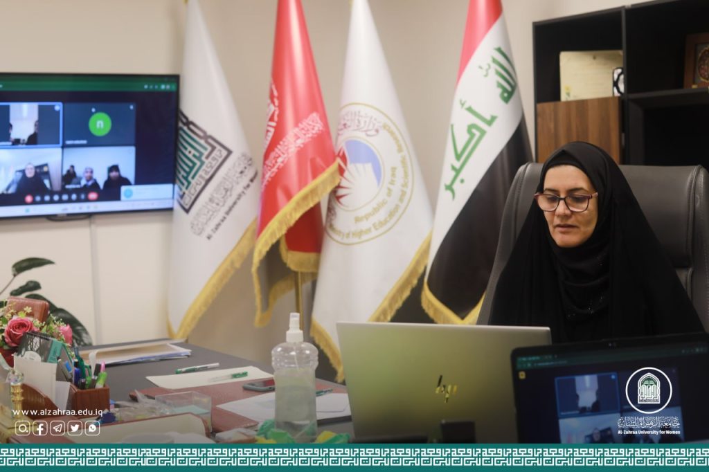 كلية التربية في جامعة الزهراء (عليها السلام) للبنات تعقد اجتماعا الكترونيا خاصا بالمنح الدراسية