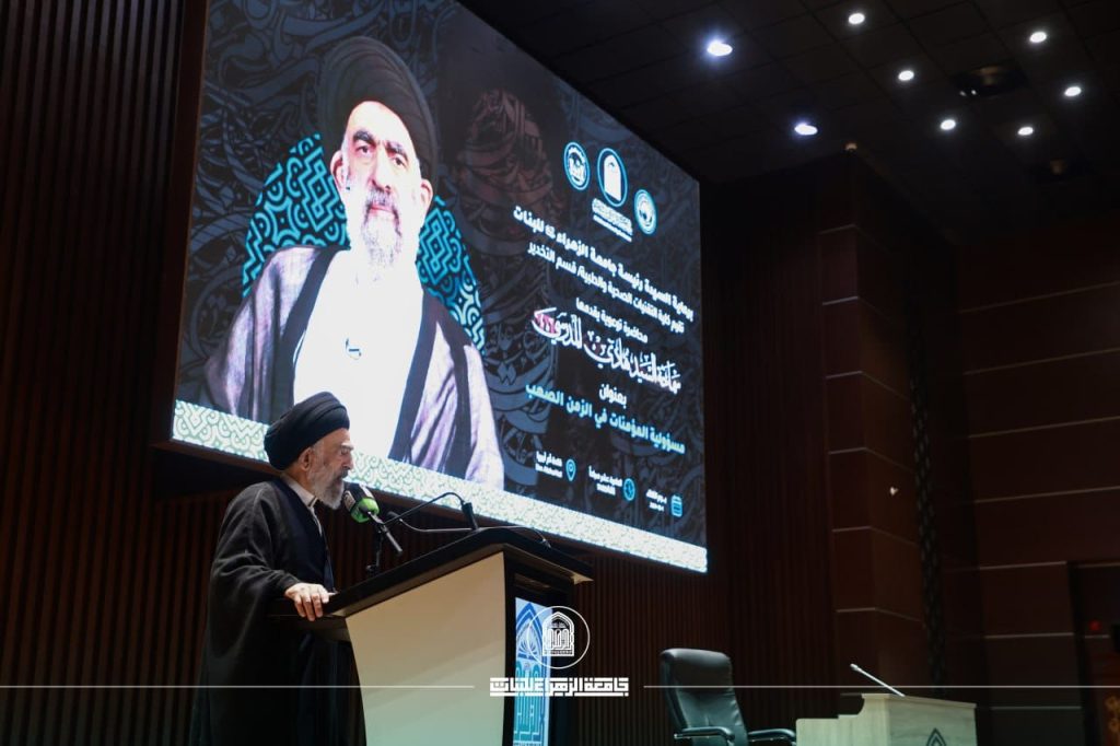 السيد هادي المدرسي يلقي محاضرة في جامعة الزهراء (ع) للبنات