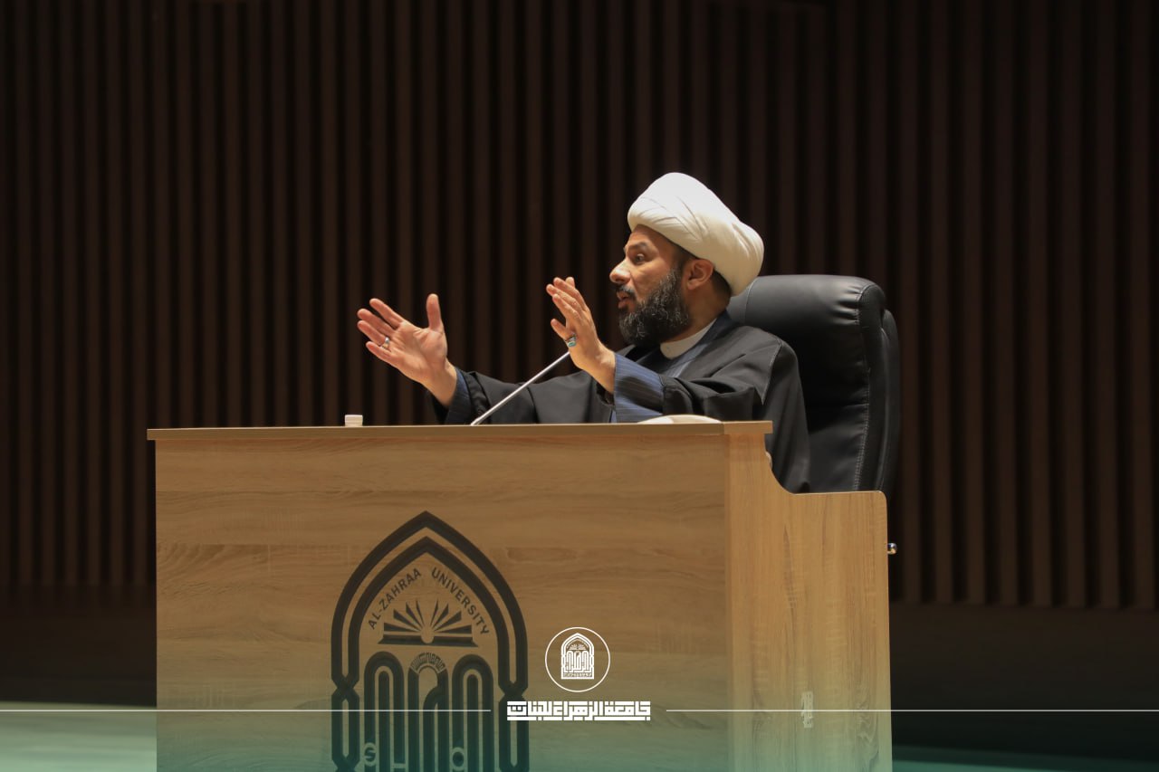 Al-Zahraa University Hosts Sheikh Zaman Al-Hasnawi on Commemoration of Um Al-Baneen (PBUH) Decease Anniversary