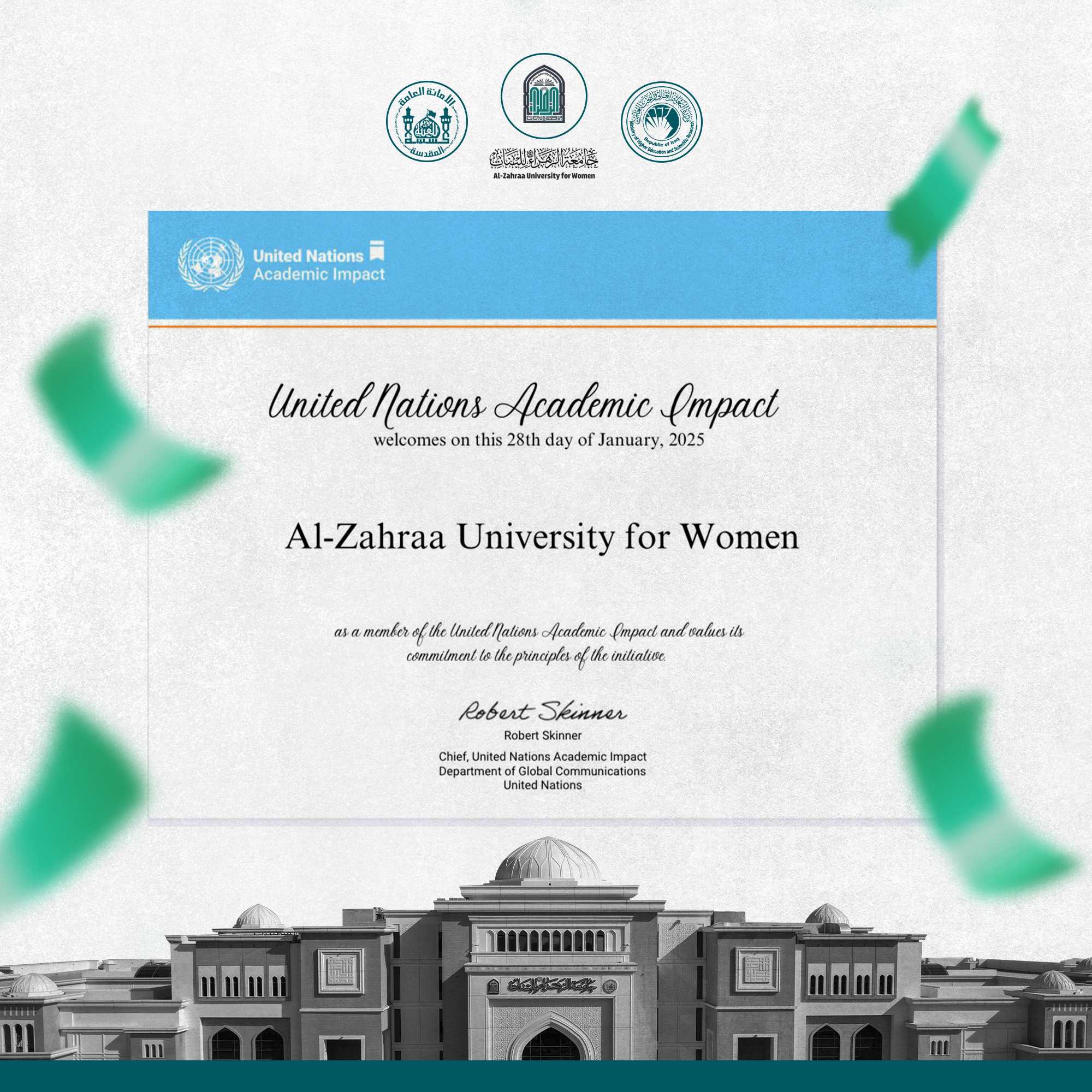 Al-Zahraa University for Women Achieves International Milestone by Joining UN Academic Impact Program